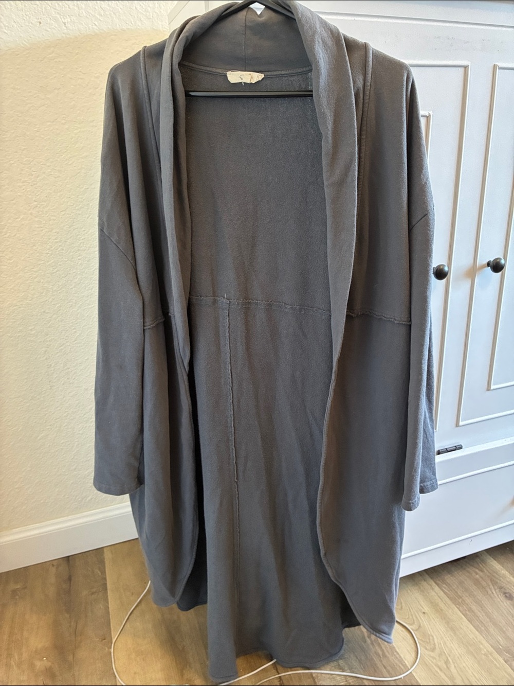 Oversized Open-Front Grey Cardigan
